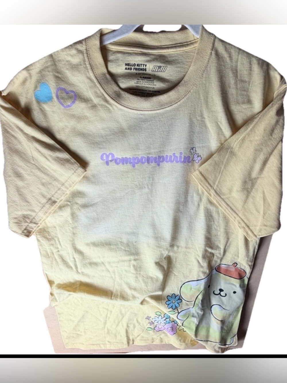 ALAB Hello Kitty Friends Pompompurin t shirt Yellow Size Large